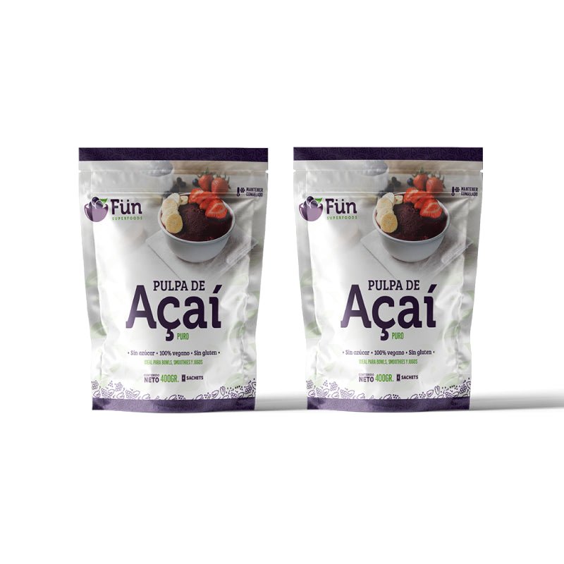 Pack 2 pulpa Acai 100% puro 400 gr Fun Superfoods - FUN SUPERFOODS - Aldea Nativa