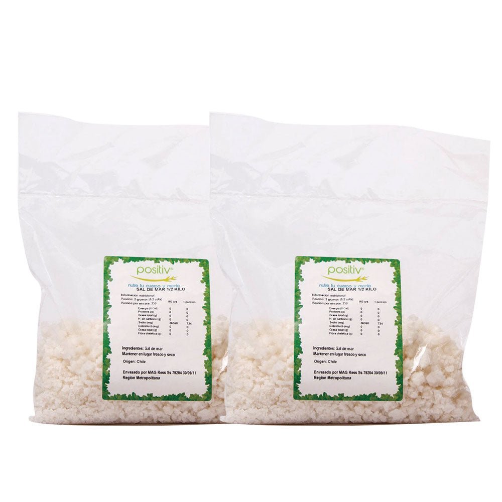 Pack 2 Sal de Mar Gruesa Positiv 500 Gr - POSITIV - Aldea Nativa