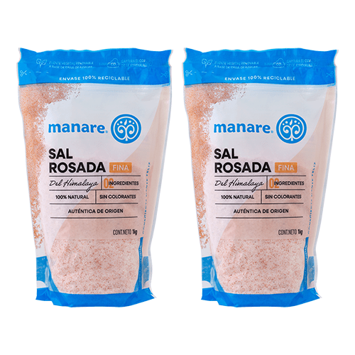 Pack 2 Sal Rosada fina 1 kg - MANARE - Aldea Nativa