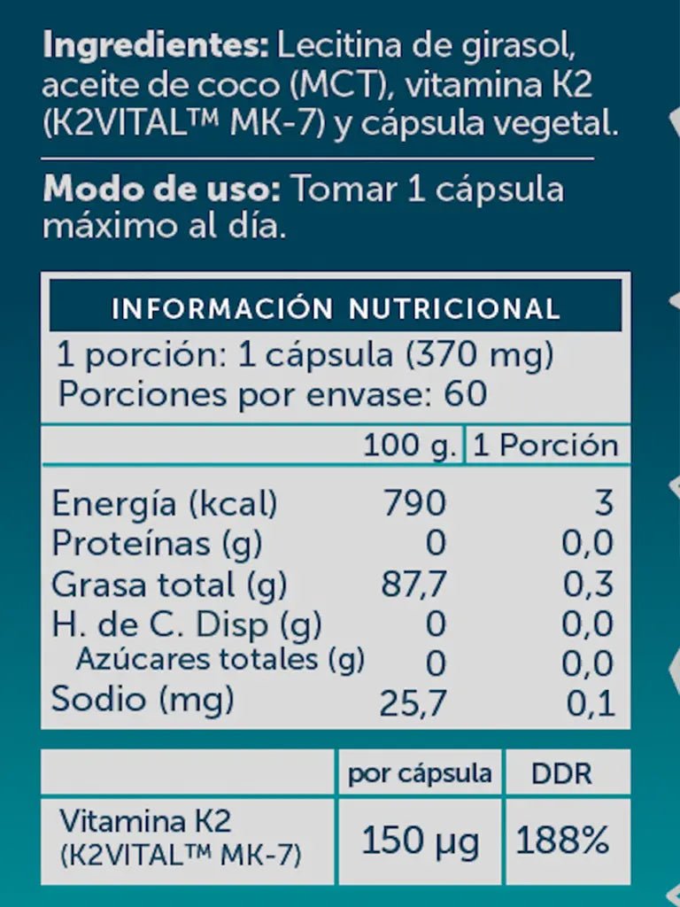 Pack 2 Vitamina K2 60 cap Wellplus - Wellplus - Aldea Nativa