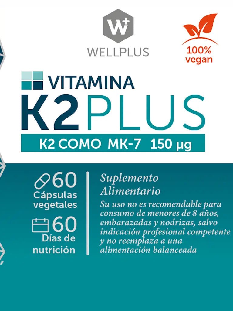 Pack 2 Vitamina K2 60 cap Wellplus - Wellplus - Aldea Nativa