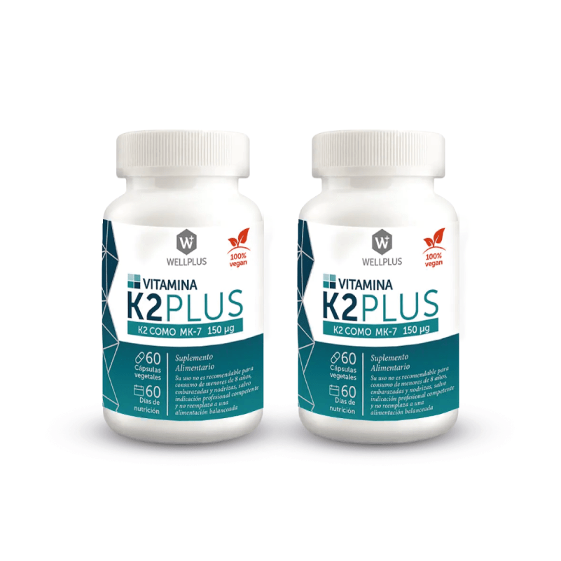 Pack 2 Vitamina K2 60 cap Wellplus - Wellplus - Aldea Nativa