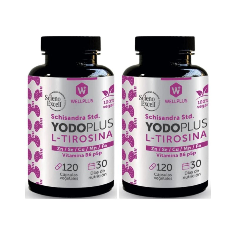 Pack 2 Yodo plus L - tirosina 120 cap Wellplus - Wellplus - Aldea Nativa