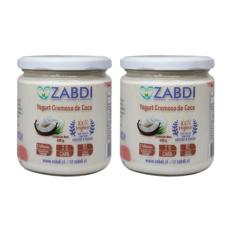 Pack 2 Yogurt cremoso de coco 450 gr Zabdi - ZABDI - Aldea Nativa