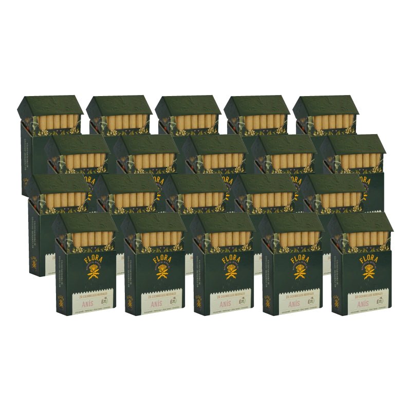 Pack 20 Cajetilla cigarros herbales anis 20 un Flora - FLORA - Aldea Nativa