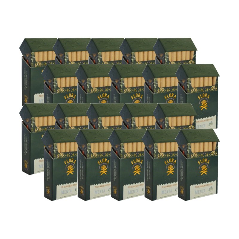 Pack 20 Cajetilla cigarros herbales menta 20 un Flora - FLORA - Aldea Nativa