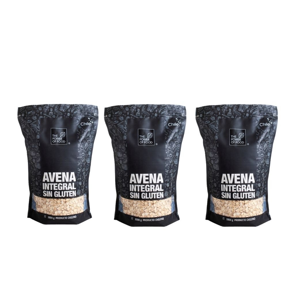 Pack 3 Avena InteGral Sin Gluten The Power Of Food 1 Kg - THE POWER OF FOOD - Aldea Nativa