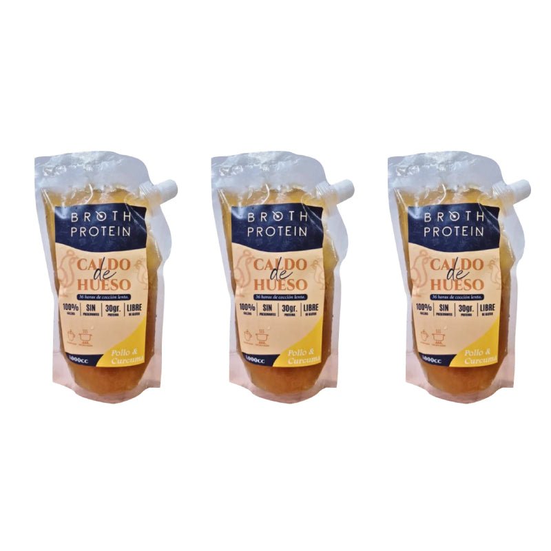 Pack 3 Caldo de pollo Doypack 1 lt BrothProtein - BROTHPROTEIN - Aldea Nativa