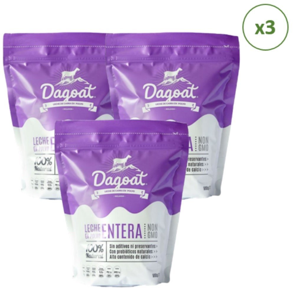 Pack 3 Leches de Cabra Entera Dagoat 900 Gr - DAGOAT - Aldea Nativa