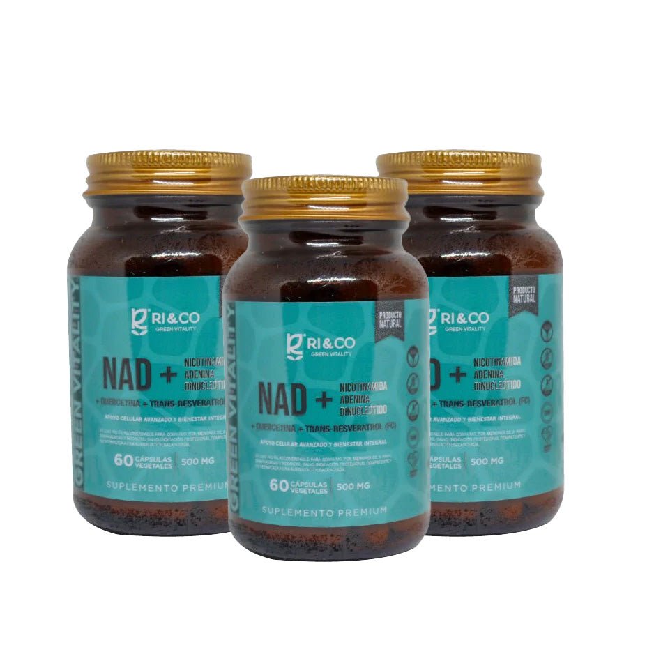 Pack 3 Nad nicotinamida resveratrol quercetina organico 60 CAP RI&CO - RI&CO - Aldea Nativa