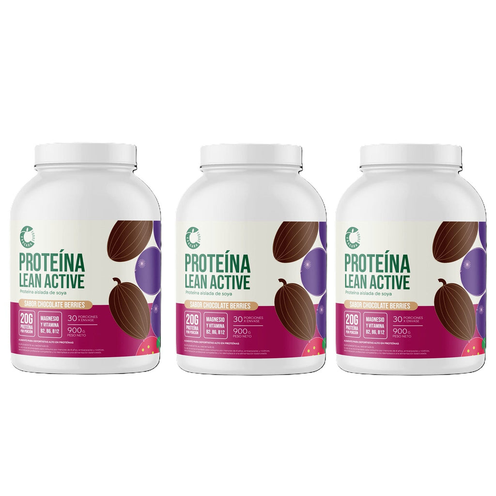 Pack 3 Proteina Lean Active cacao berries 900 gr Cascara Foods - CASCARA FOODS - Aldea Nativa
