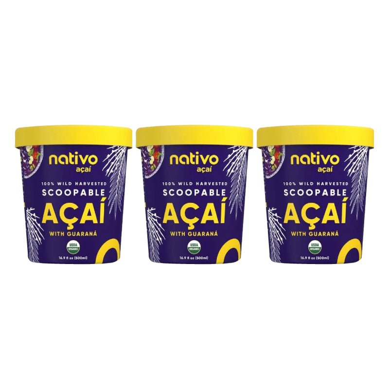 Pack 3 Scoopable Acai Con Guarana Nativo 500 Gr - NATIVO ACAI - Aldea Nativa