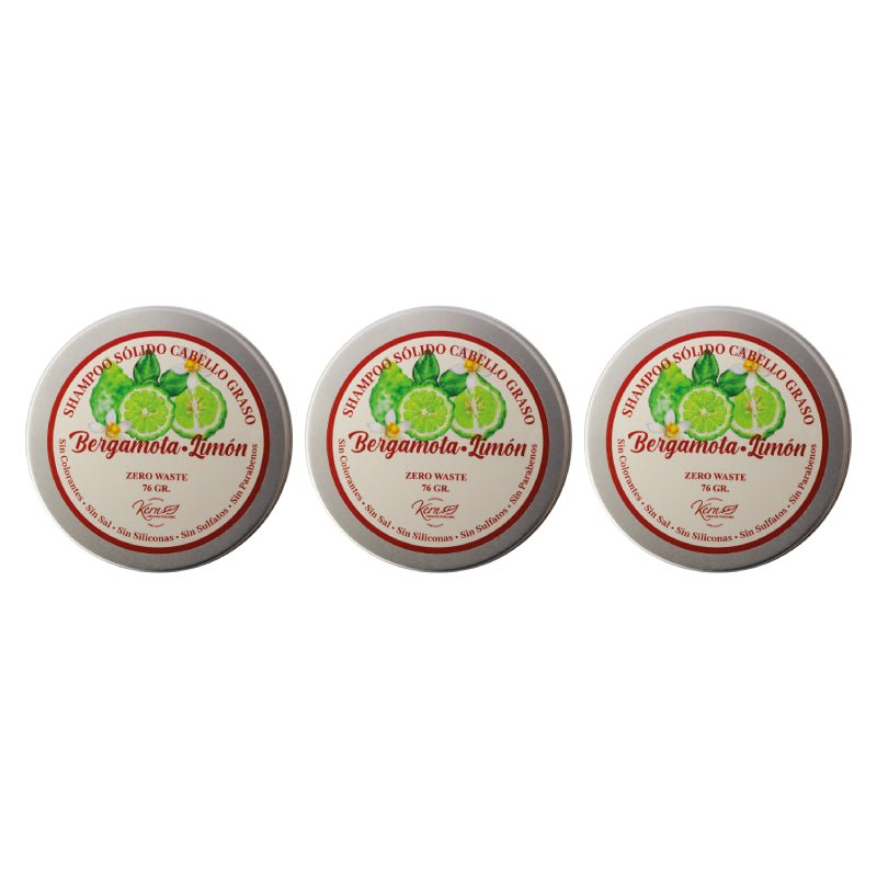 Pack 3 Shampu solido Bergamota Limón Kern - KERN - Aldea Nativa