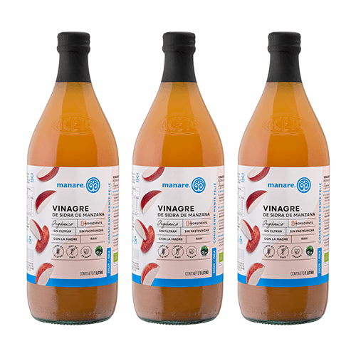 Pack 3 Vinagre de manzana org 1 lt Manare - MANARE - Aldea Nativa