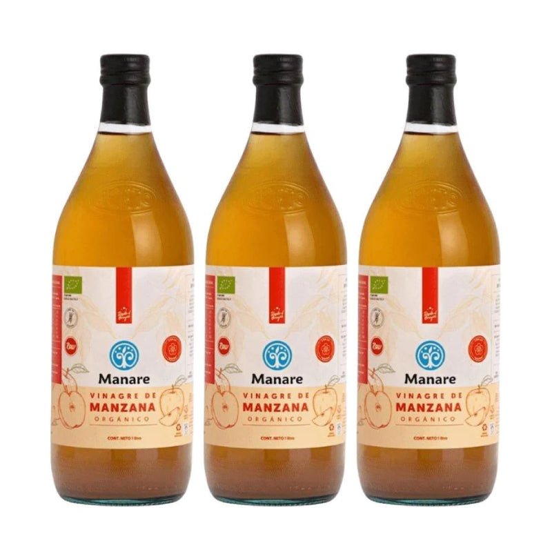 Pack 3 Vinagre de manzana org 1 lt Manare - MANARE - Aldea Nativa