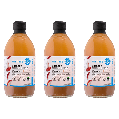 Pack 3 Vinagre manzana org 500 ml Manare - MANARE - Aldea Nativa