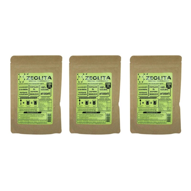 Pack 3 Zeolita polvo 180 gr Biozeolita - BIOZEOLITA - Aldea Nativa