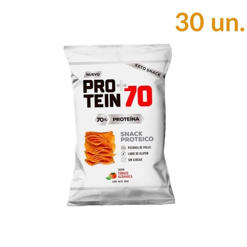 Pack 30 Snack Proteico de Pollo Protein 70 20 Gr - PROTEIN 70 - Aldea Nativa