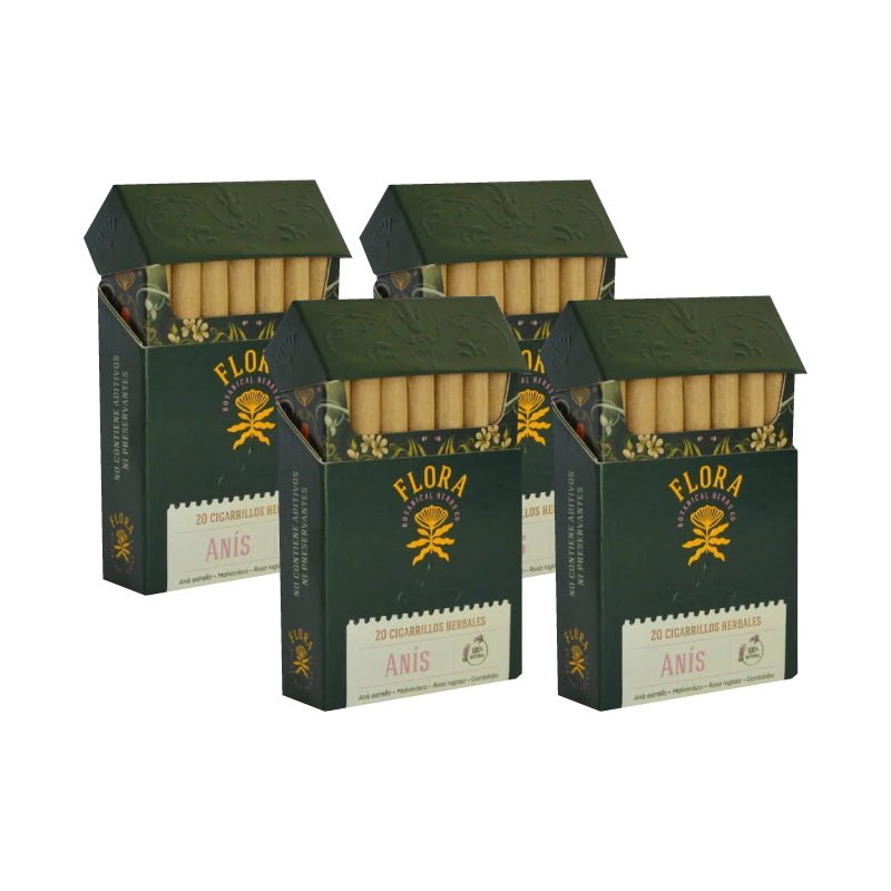 Pack 4 Cajetillas herbales anis 20 un Flora - FLORA - Aldea Nativa