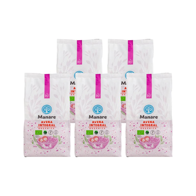 Pack 5 Avena Instantanea InteGral Org Manare 750 gr - MANARE - Aldea Nativa