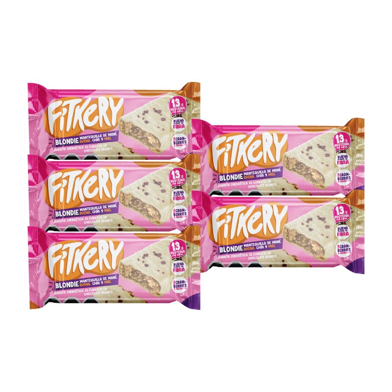 Pack 5 Barra Proteica Blondie Fitkery 85 Gr - FITKERY - Aldea Nativa