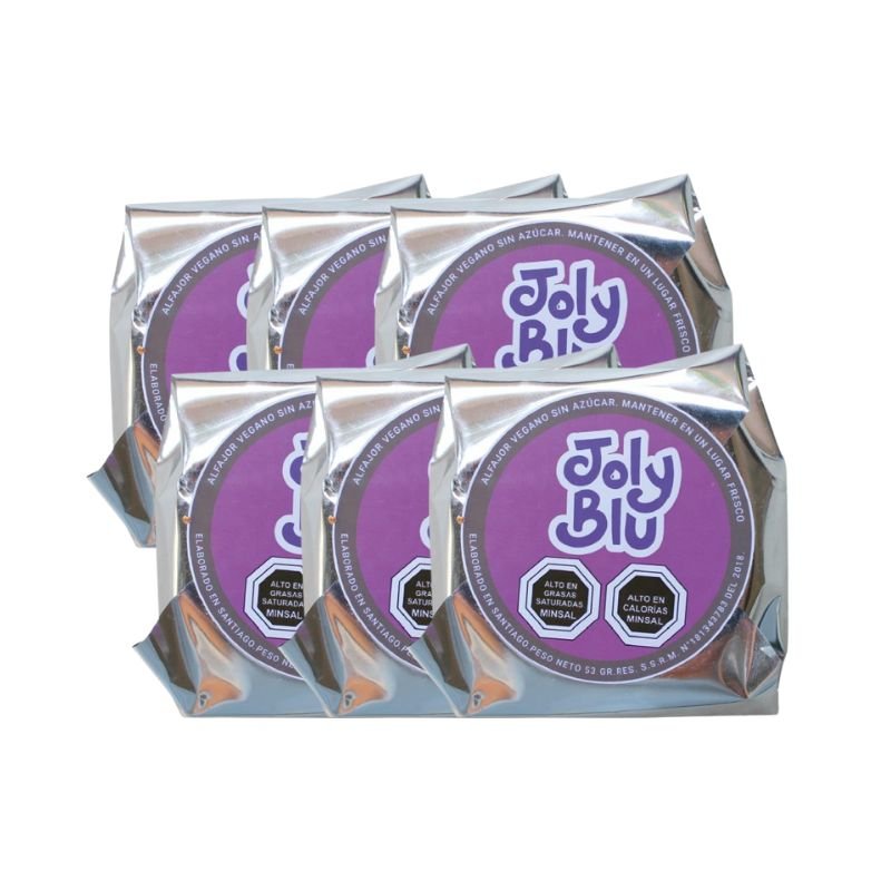 Pack 6 Alfajores Veganos Sin Azúcar Joly Blu 78 Gr - JOLY BLU - Aldea Nativa