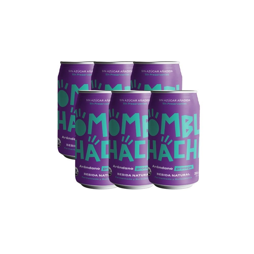 Pack 6 Arándano En Lata Kombuchacha 350 Ml - KOMBUCHACHA - Aldea Nativa