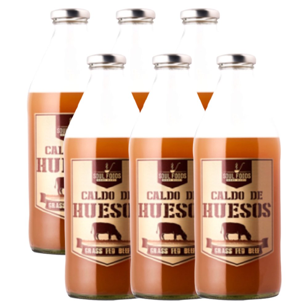 Pack 6 Caldo Huesos Sin Sal Soulfoods 930 Ml - SOULFOODS - Aldea Nativa