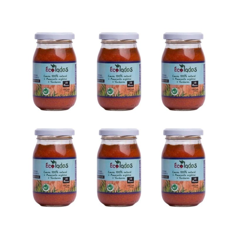 Pack 6 Colado Carne 100% Natural con Amaranto y Verduras Ecolados 200 Gr - ECOLADOS - Aldea Nativa