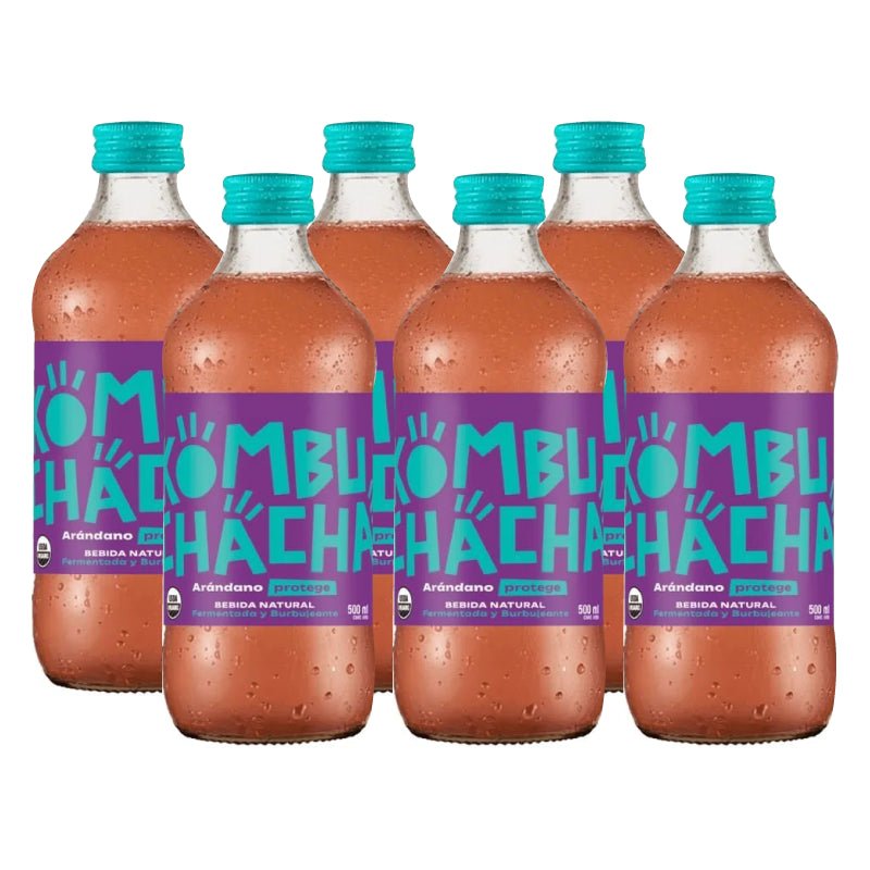 Pack 6 Kombucha Arandano 500 cc Kombuchacha - KOMBUCHACHA - Aldea Nativa
