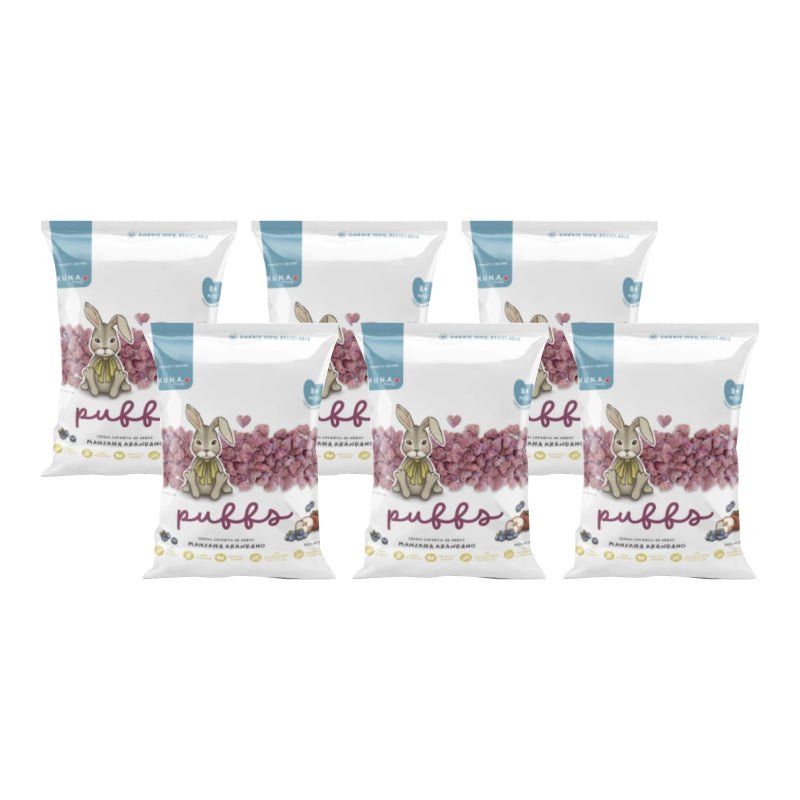 Pack 6 Puffs Manzana Arandano 10 gr Kuna Foods - KUNA FOODS - Aldea Nativa