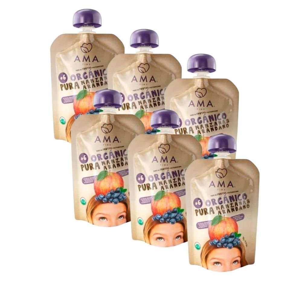 Pack 6 Pure Manzana Arandano Org Ama 90 Gr - AMA - Aldea Nativa