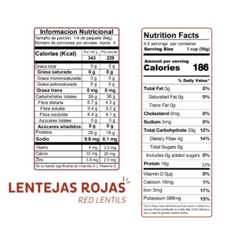 Pasta De Lentejas Rojas De Coditos El Dorado 250 Gr - EL DORADO - Aldea Nativa
