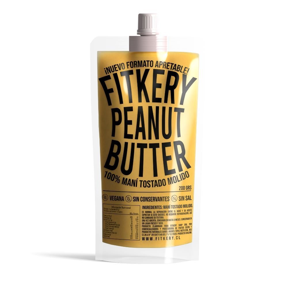 Pasta de Mani Vegana Formato Apretable Fitkery 200 Gr - FITKERY - Aldea Nativa