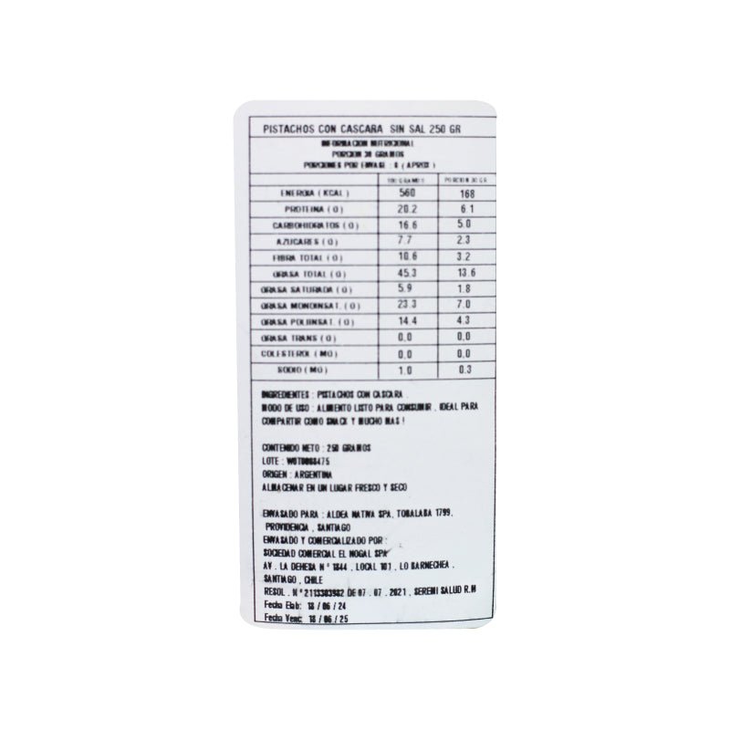 Pistachos Con Cascara Sin Sal Aldea Nativa 250 Gr - ALDEA NATIVA - Aldea Nativa