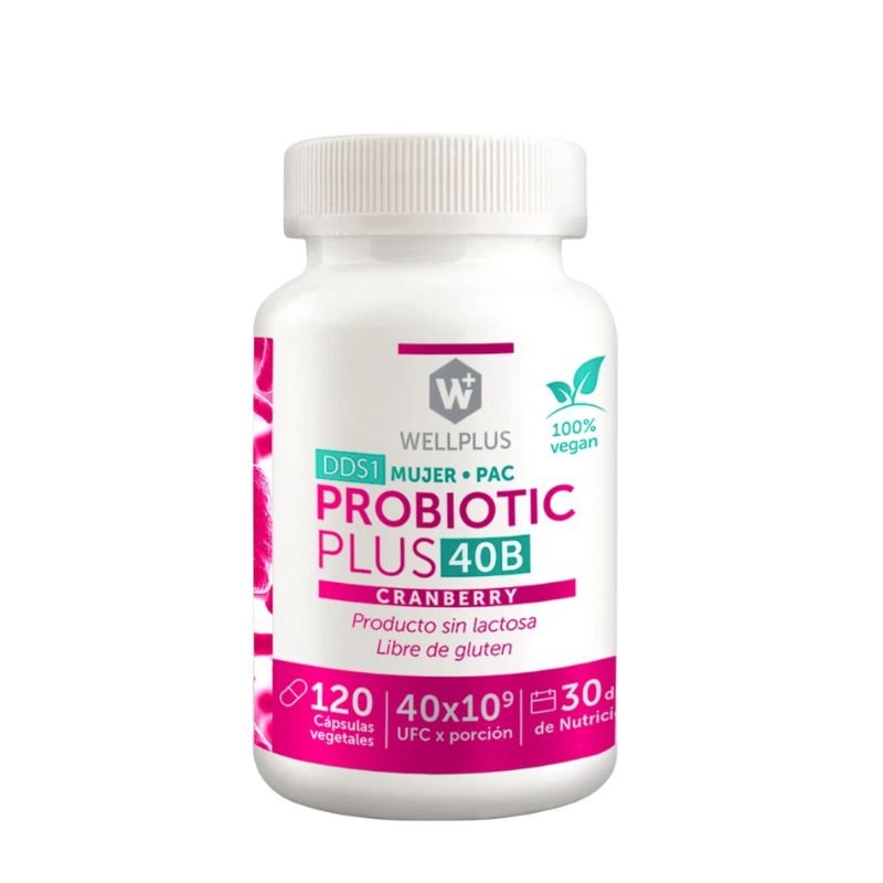 Probiotico 40B Cranberry Wellplus 120 Cap - WELLPLUS - Aldea Nativa