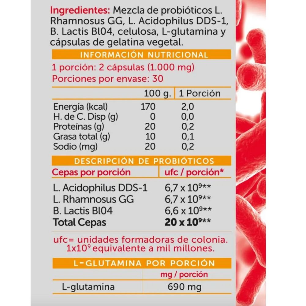Probiótico Plus 20B Wellplus 60 Cap - WELLPLUS - Aldea Nativa