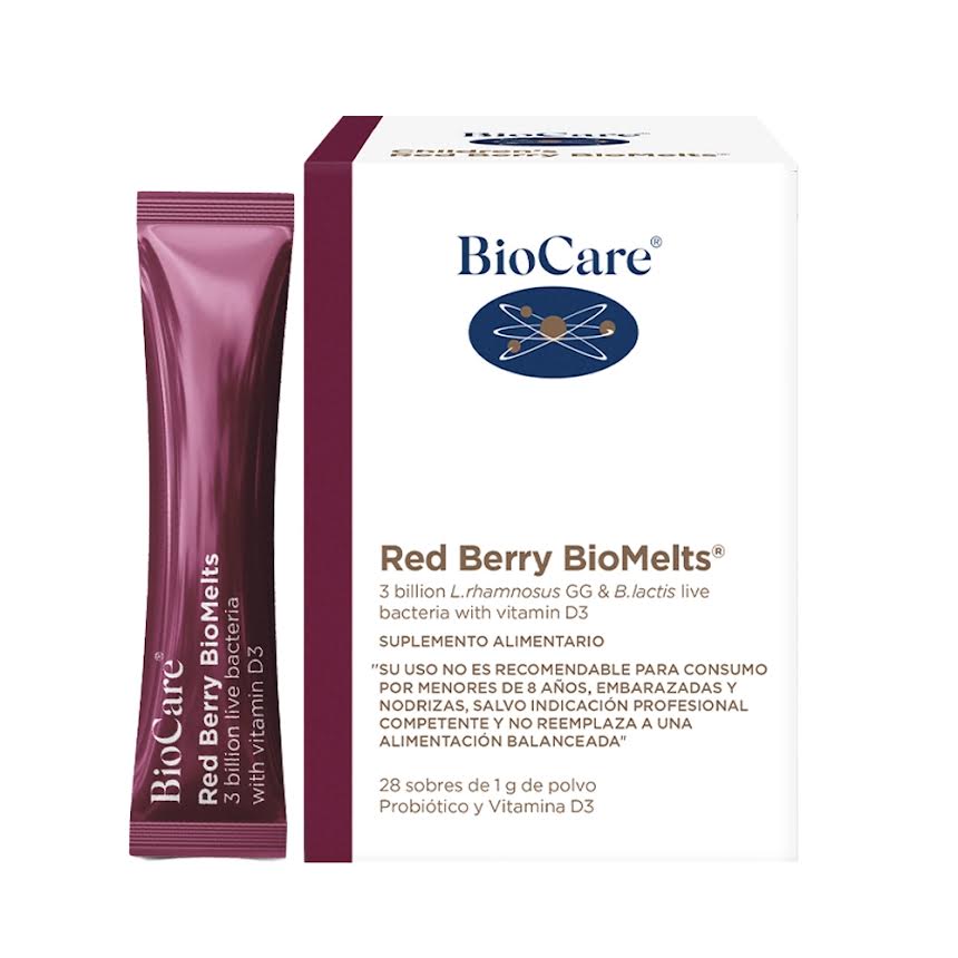 Probiotico Red Berry Biomelts en polvo 28 SACHETS BIOCARE - BIOCARE - Aldea Nativa