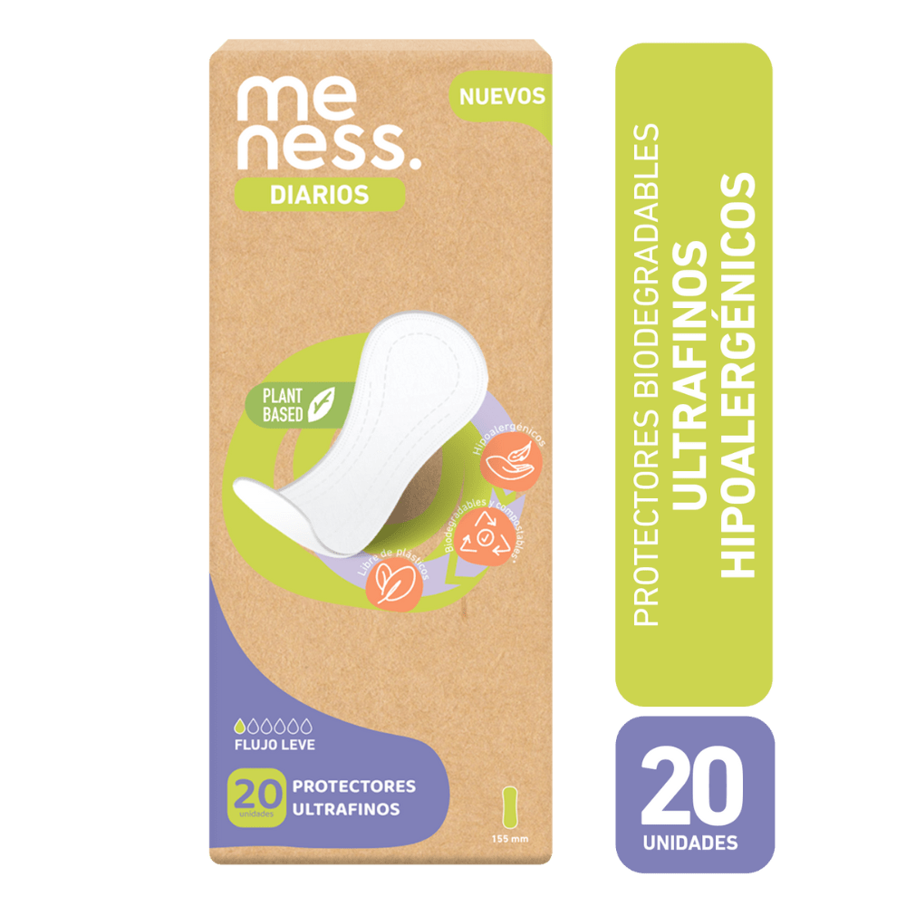 Protector Diario Bio Hipoalergénico 20u Meness Concept - MENESS CONCEPT - Aldea Nativa