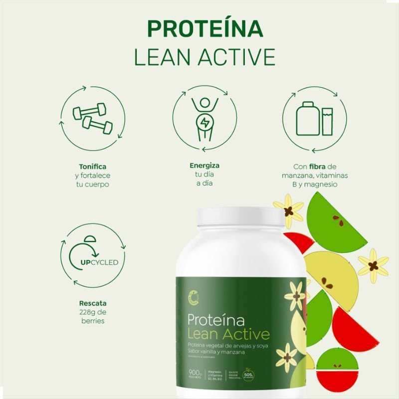 Proteina Lean Active Vainilla Manzana Cascara Foods 900 Gr - CASCARA FOODS - Aldea Nativa