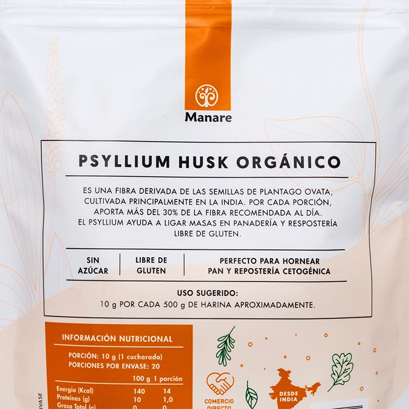 Psyllium Husk Organico Manare 200 Gr - MANARE - Aldea Nativa