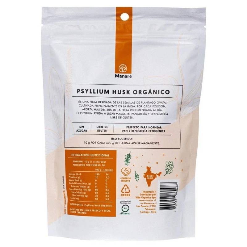 Psyllium Husk Organico Manare 200 Gr - MANARE - Aldea Nativa