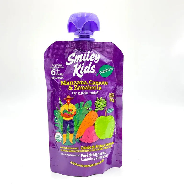 Compota manzana camote y zanahoria 90 GR SMILEY KIDS