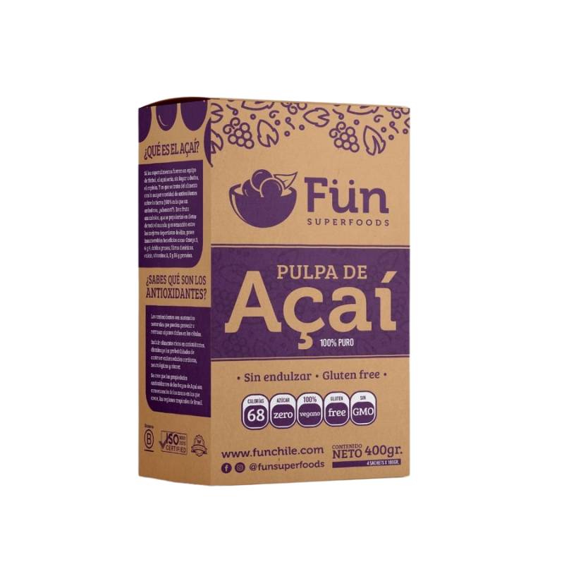 Pulpa Acaí 100% Puro Fun Superfoods 400 Gr - FUN SUPERFOODS - Aldea Nativa