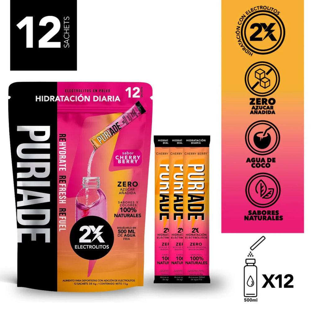 Puri Cherry Bery Doypack 12 un Drikpuri - PURIDRINKS - Aldea Nativa