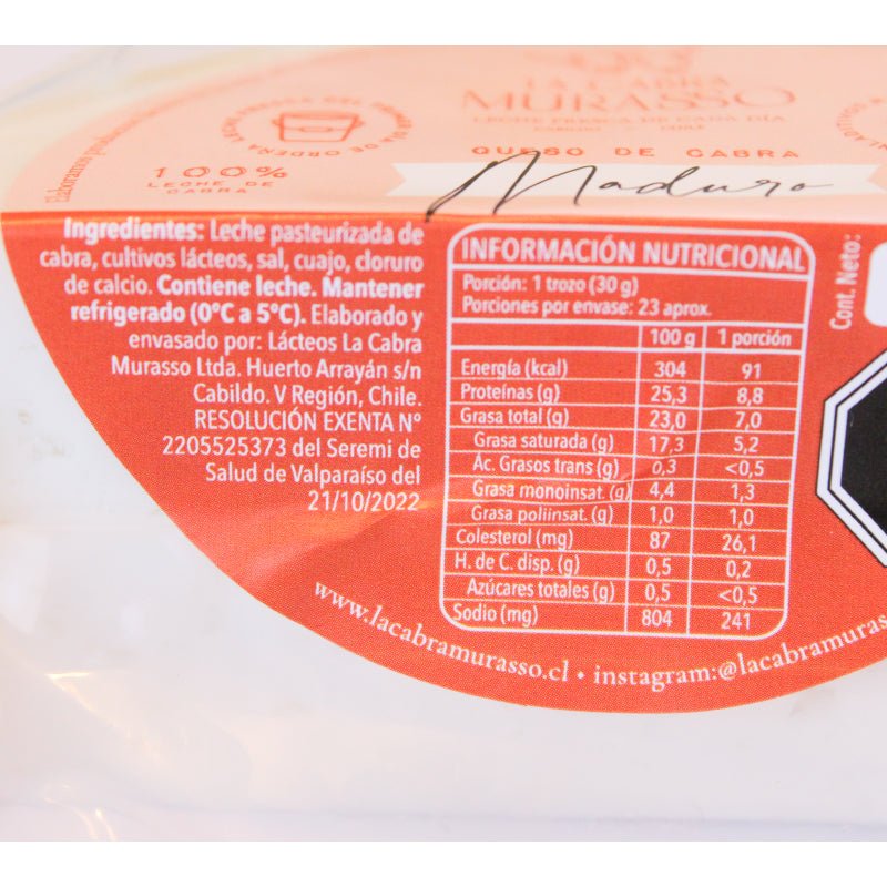 Queso De Cabra Tierno La Cabra Murasso 200 Gr - LA CABRA MURASSO - Aldea Nativa