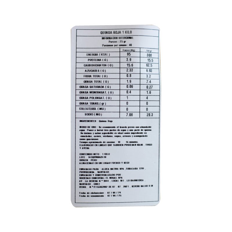 Quinoa Roja Aldea Nativa 500 Gr - ALDEA NATIVA - Aldea Nativa