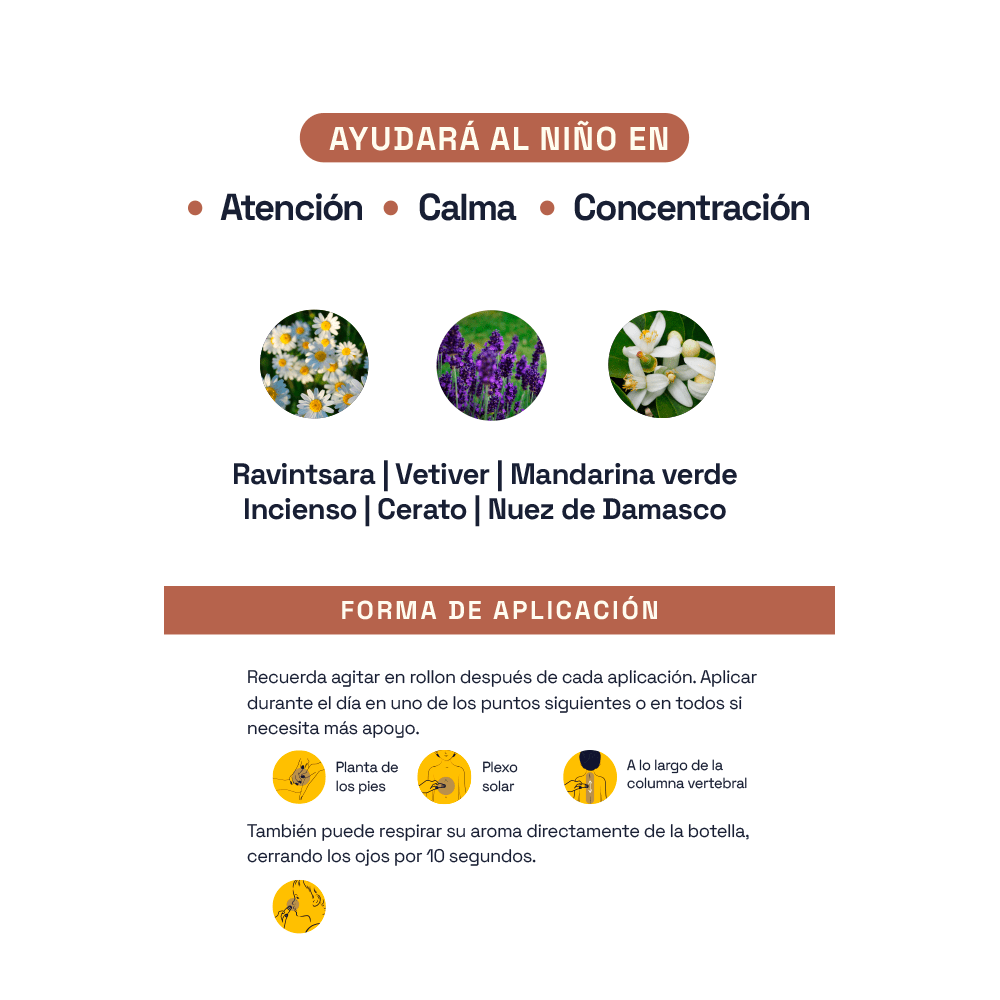 Roll On Niños Pongo atención 50 ml Naturel - NATUREL - Aldea Nativa