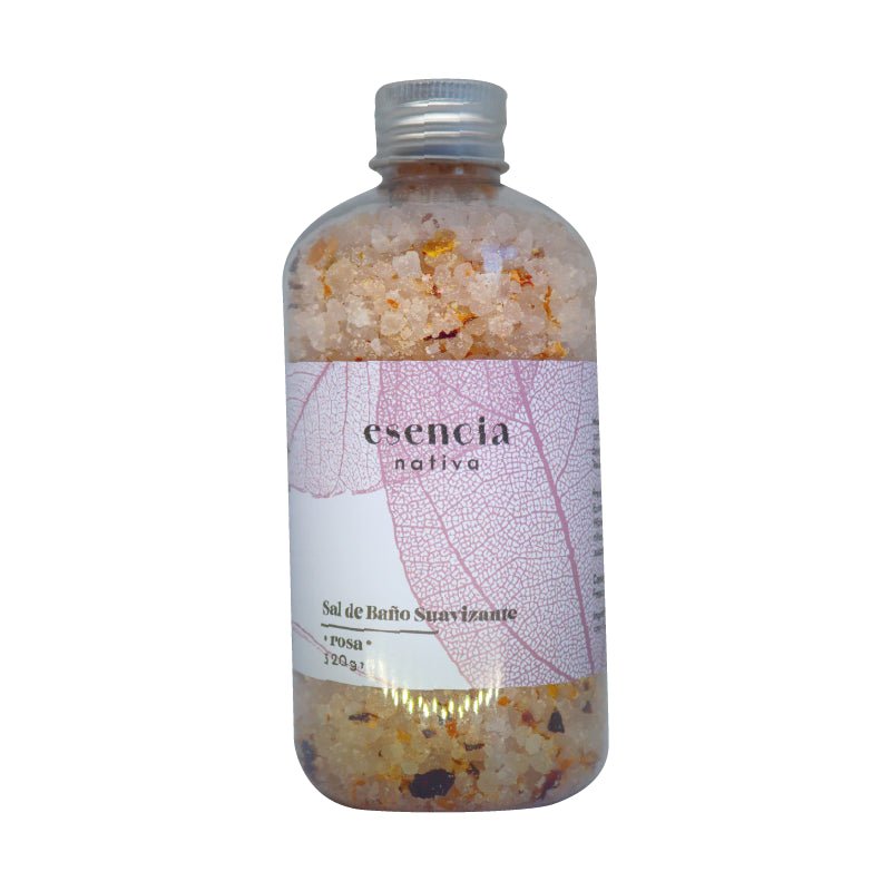 Sal de baño rosa 320 gr Esencia Nativa - ESENCIA NATIVA - Aldea Nativa
