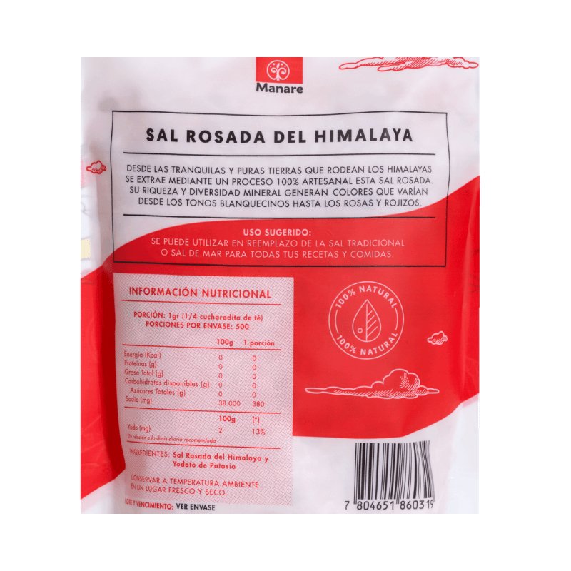 Sal Rosada Gruesa Manare 500 Gr - MANARE - Aldea Nativa